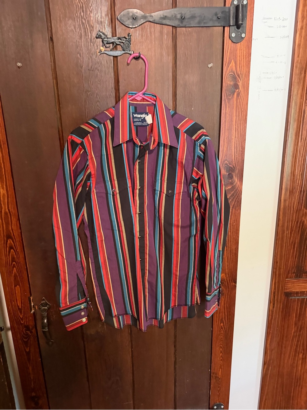 Vintage Wrangler Multicolor Striped Western Shirt Rare